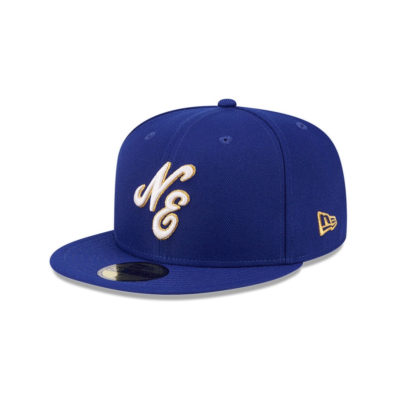 NEW ERA 59FIFTY DAY 70TH ANNIVERSARY DARK BLUE NE SCRIPT LOGO 59FIFTY CAP