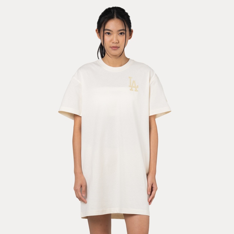 LOS ANGELES DODGERS COLOR ERA IVORY WOMEN SHORT SLEEVE TEE DRESS