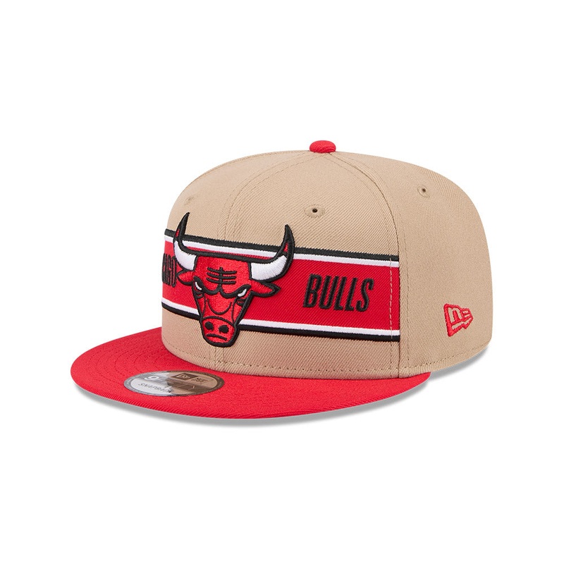 NBA CHICAGO BULLS DRAFT BLACK VISOR MED BEIGE 9FIFTY CAP
