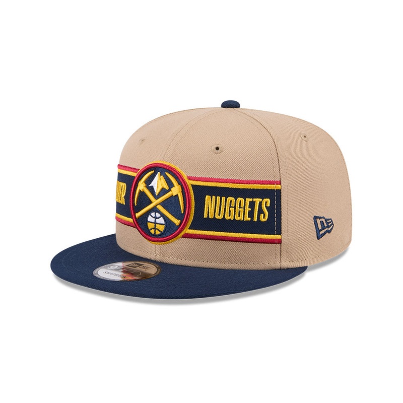 NBA DENVER NUGGETS DRAFT DARK BLUE VISOR MED BEIGE 9FIFTY CAP