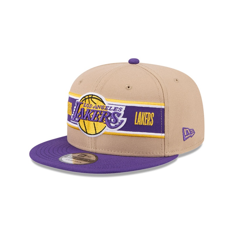 NBA LOS ANGELES LAKERS DRAFT PURPLE VISOR MED BEIGE 9FIFTY CAP