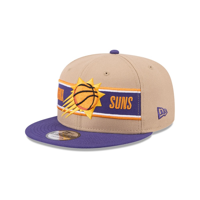 NBA PHOENIX SUNS DRAFT DARK PURPLE VISOR MED BEIGE 9FIFTY CAP