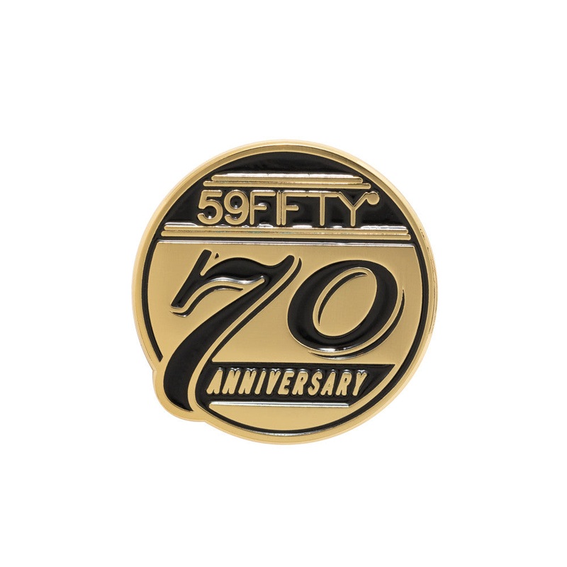 NEW ERA 59FIFTY DAY 2024 70TH ANNIVERSARY BLACK & GOLD PIN BADGE