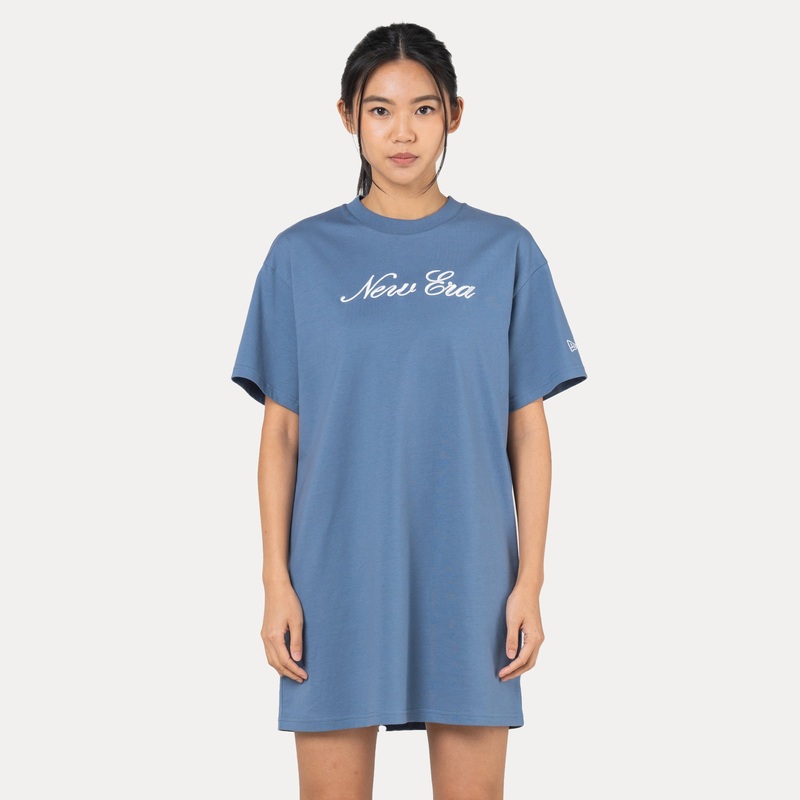 NEW ERA BASIC FADED BLUE WOMEN SHORT SLEEVE TEE DRESS