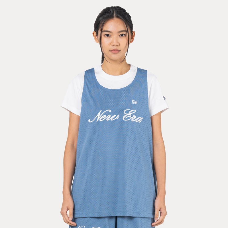 NEW ERA BASIC WHITE AND FADED BLUE REVERSIBLE TANK