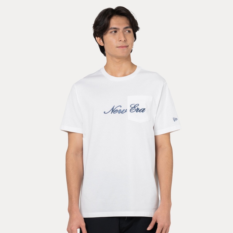 NEW ERA BASIC WHITE REGULAR SHORT SLEEVE POCKET T-SHIRT