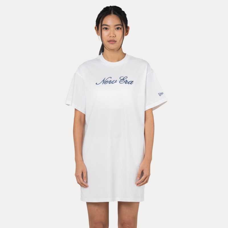 NEW ERA BASIC WHITE WOMEN SHORT SLEEVE TEE DRESS
