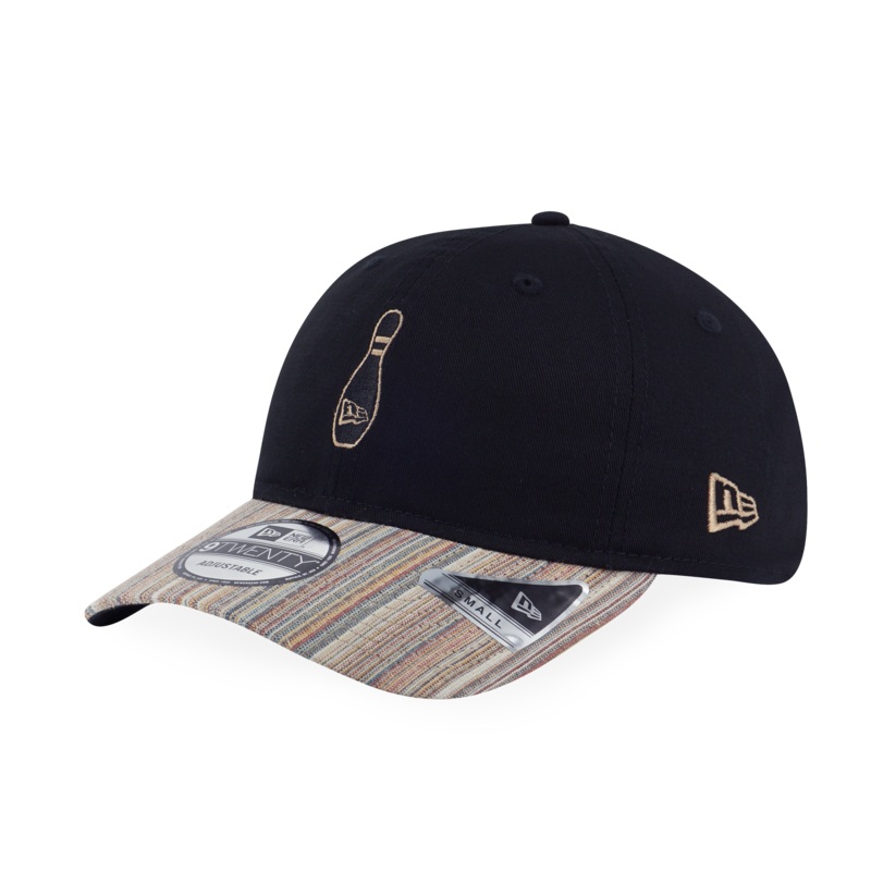 NEW ERA BOWLING CLUB MULTI STRIPED VISOR BLACK 9TWENTY SMALL CAP