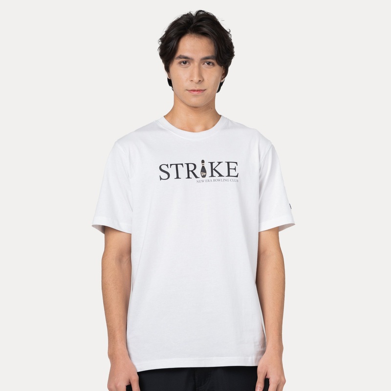 NEW ERA BOWLING CLUB STRIKE WHITE REGULAR SHORT SLEEVE T-SHIRT
