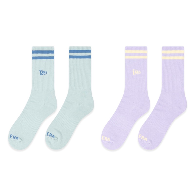 NEW ERA COLOR ERA 2 PACK FRESH MINT AND PASTEL LILAC SOCKS