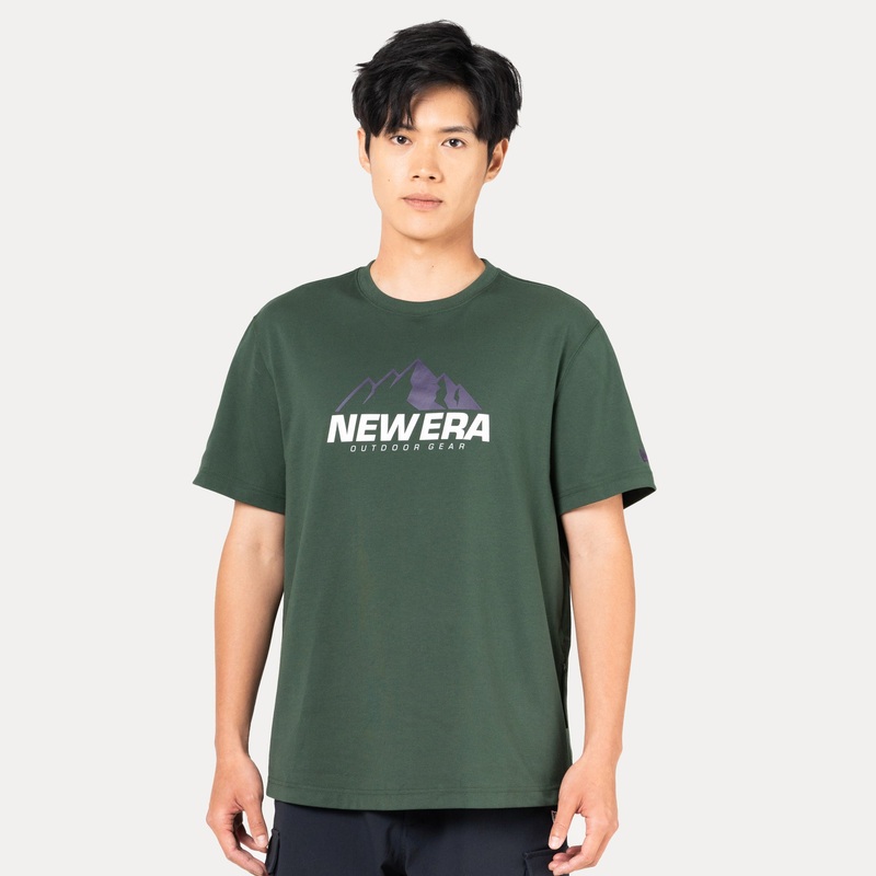 NEW ERA OUTDOOR BOLD COLOR DARK GREEN PERFORMANCE SHORT SLEEVE T-SHIRT