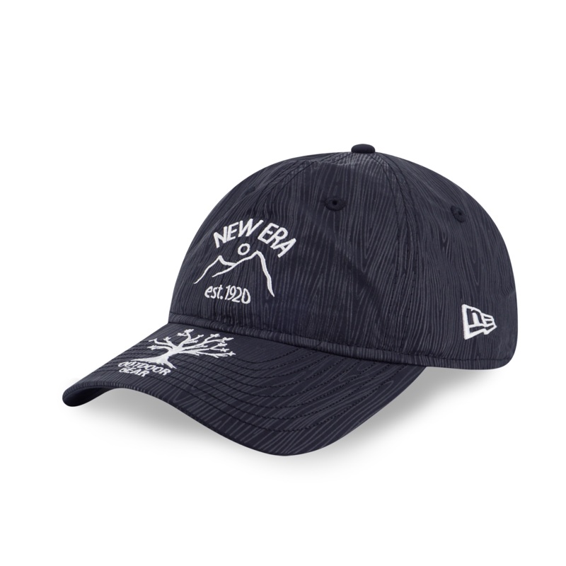 NEW ERA OUTDOOR NATURAL LOGO BLACK 9FORTY UNST LONG VISOR CAP