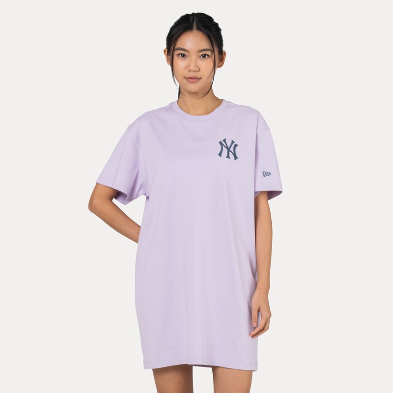 NEW YORK YANKEES COLOR ERA PASTEL LILAC WOMEN SHORT SLEEVE TEE DRESS