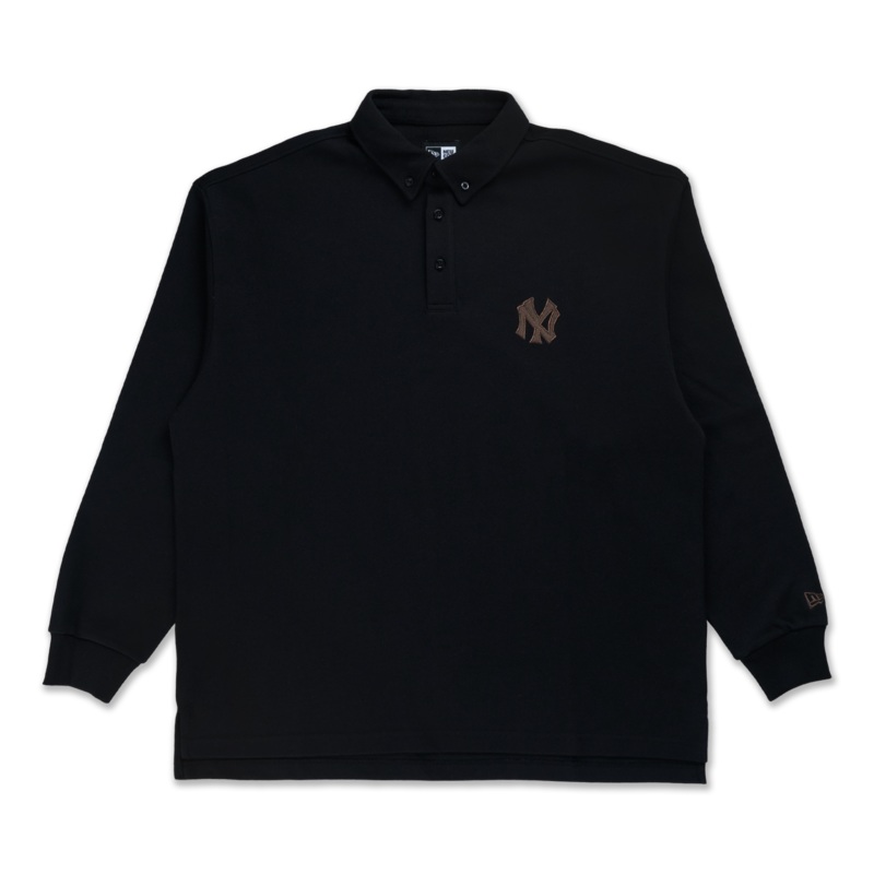 NEW YORK YANKEES COMFORT BLACK LONG SLEEVE POLO SHIRT