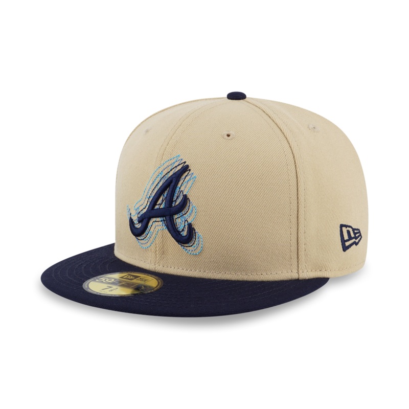 59FIFTY PACK – ILLUSION ATLANTA BRAVES COOPERSTOWN NAVY VISOR VEGAS GOLD 59FIFTY CAP