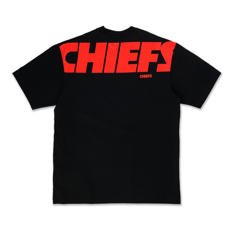KANSAS CITY CHIEFS NFL BLACK OVERSIZED SHORT SLEEVE T-SHIRT