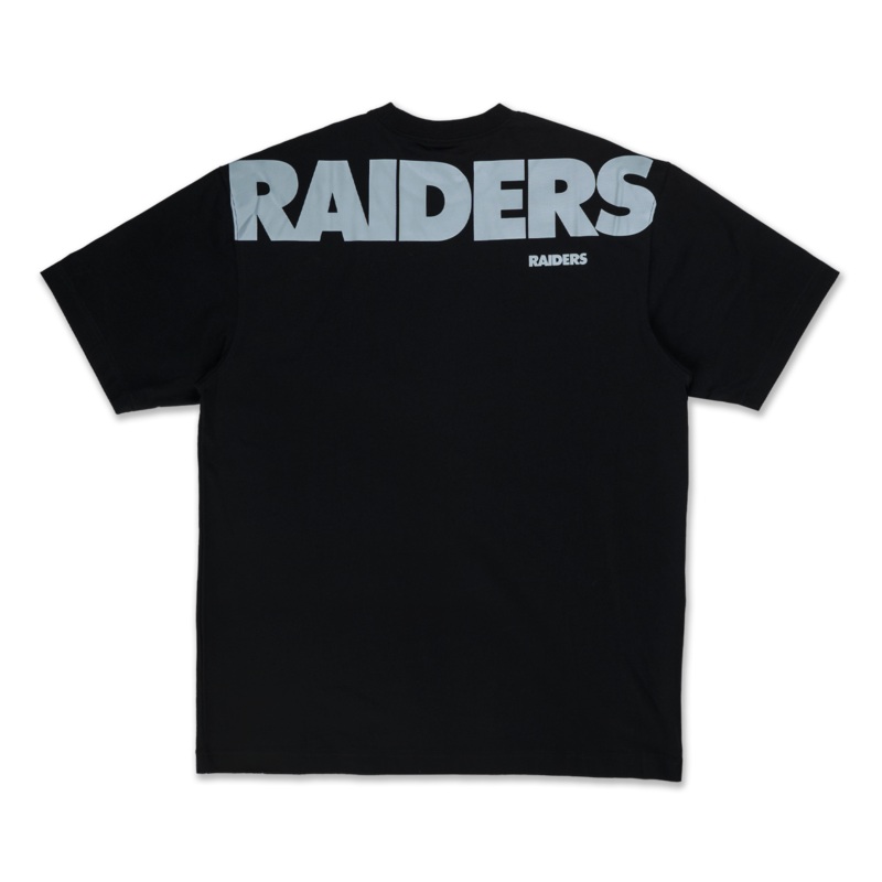 LAS VEGAS RAIDERS NFL BLACK OVERSIZED SHORT SLEEVE T-SHIRT