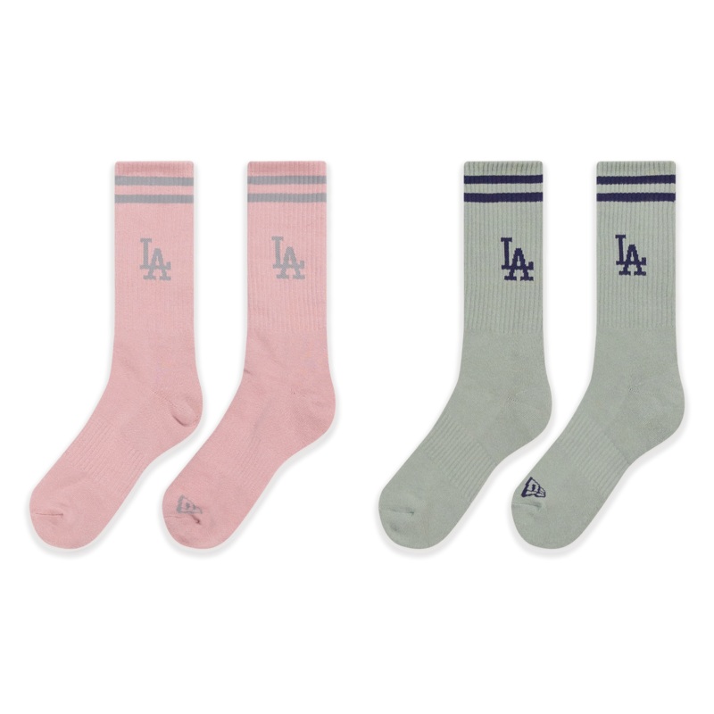 LOS ANGELES DODGERS COLOR ERA 2 PACK DIRTY ROSE AND EVEREST GREEN SOCKS