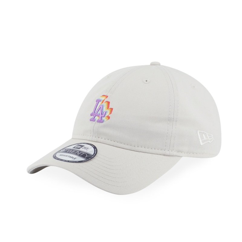 LOS ANGELES DODGERS LIGHT RAINBOWV LAYERED LOGO IVORY 9TWENTY CAP