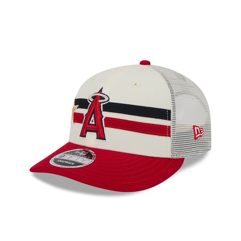 MLB ALL STAR GAME ANAHEIM ANGELS RED VISOR LIGHT CREAM LP 9FIFTY CAP