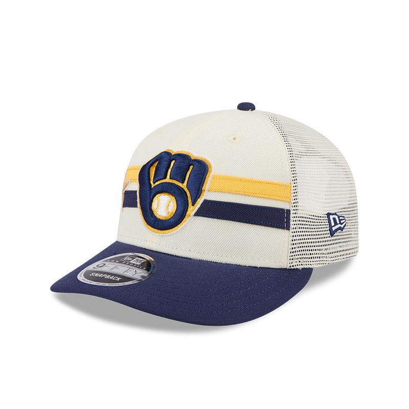 MLB ALL STAR GAME MILWAUKEE BREWERS NAVY VISOR LIGHT CREAM LP 9FIFTY CAP