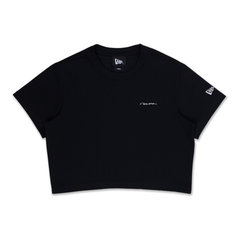 NEW ERA BASIC BLACK WOMEN CROP TEE