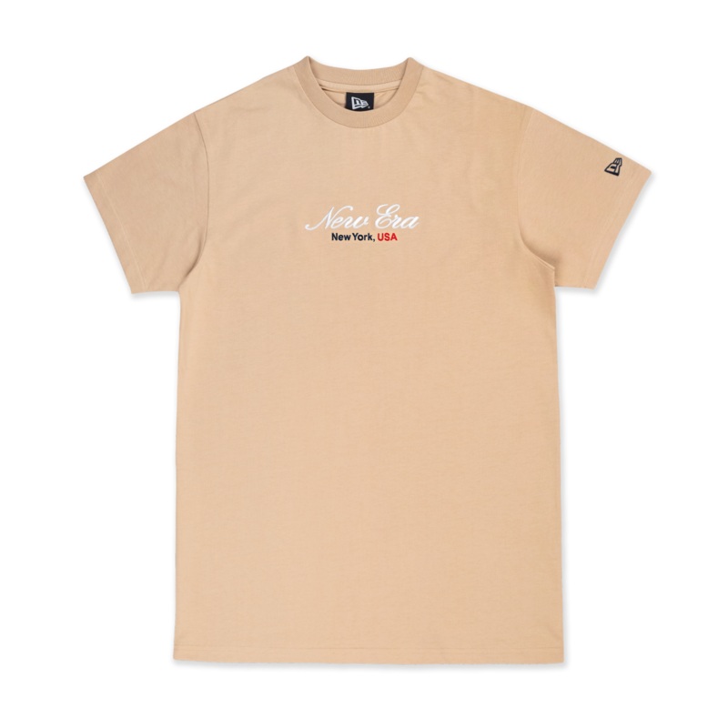 NEW ERA BASIC SCRIPT OAT MILK WOMEN SHORT SLEEVE TEE DRESS