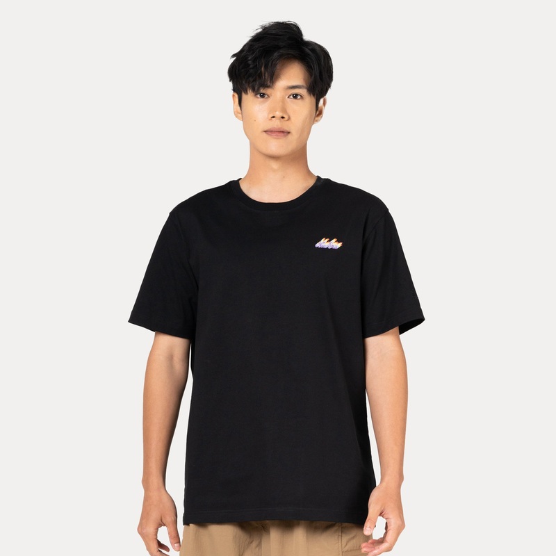 NEW ERA LIGHT RAINBOW LAYERED LOGO BLACK REGULAR SHORT SLEEVE T-SHIRT