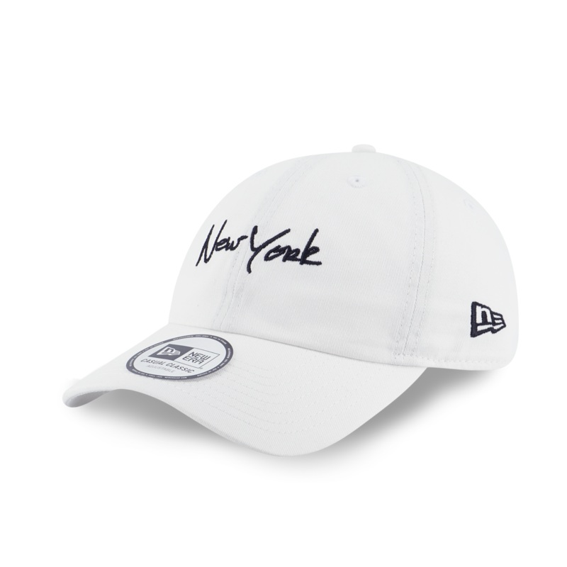 NEW ERA NEW YORK SCRIPT WHITE CASUAL CLASSIC CAP