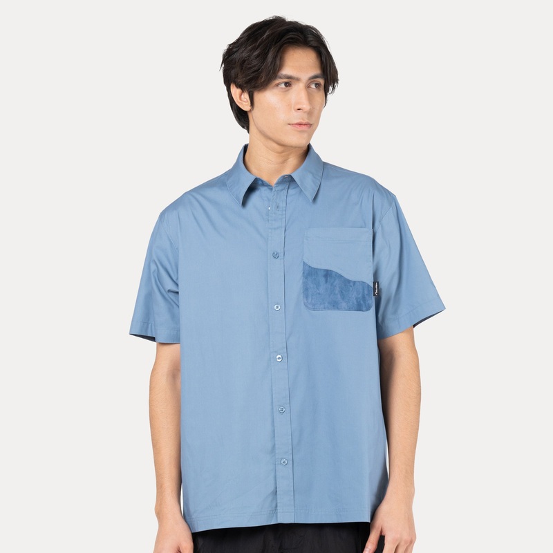 NEW ERA SAVOR THE MOMENT – SEA BREEZE FADED BLUE WOVEN SHIRT