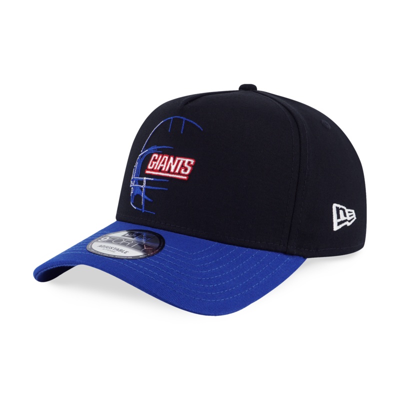 NEW YORK GIANTS NFL OVERSIZED BLUE VISOR BLACK 9FORTY AF CAP