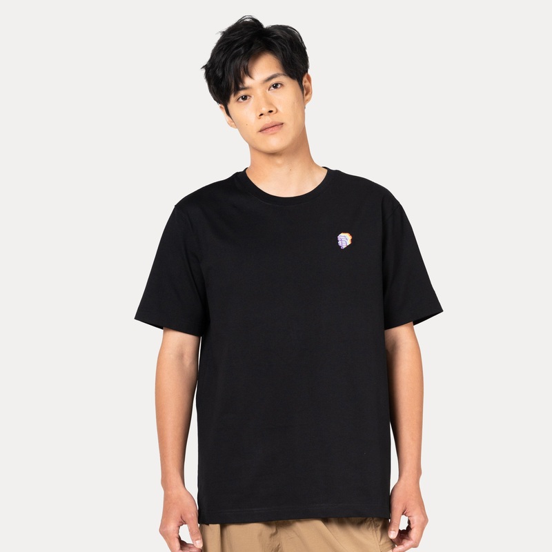 SAN FRANCISCO GIANTS LIGHT RAINBOW LAYERED LOGO BLACK REGULAR SHORT SLEEVE T-SHIRT