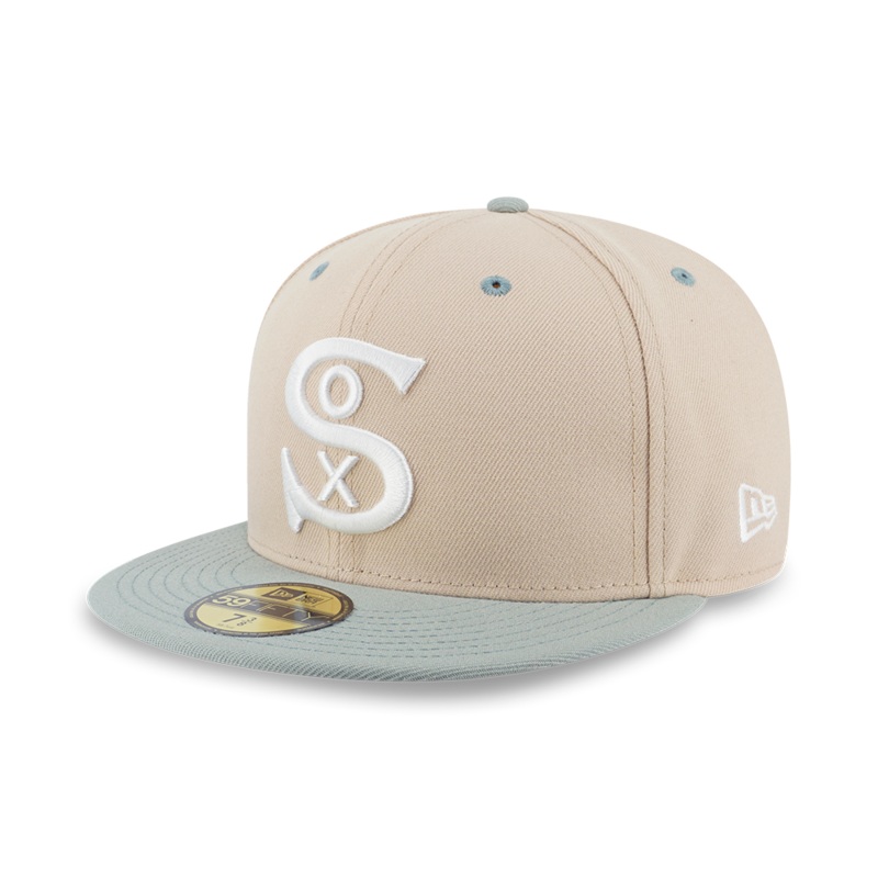 59FIFTY PACK – SEAGLASS CHICAGO WHITE SOX COOPERSTOWN MINT GREEN VISOR OAT MILK 59FIFTY CAP