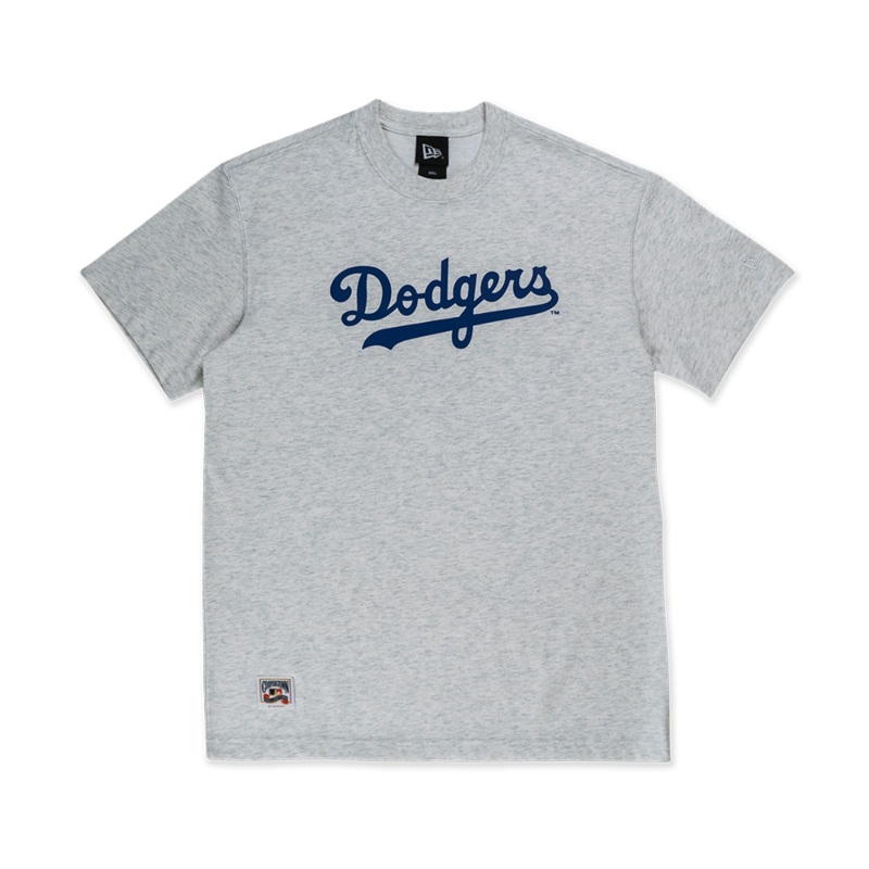 MLB LOS ANGELES DODGERS COOPERSTOWN LIGHT HEATHER GRAY SHORT SLEEVE T-SHIRT