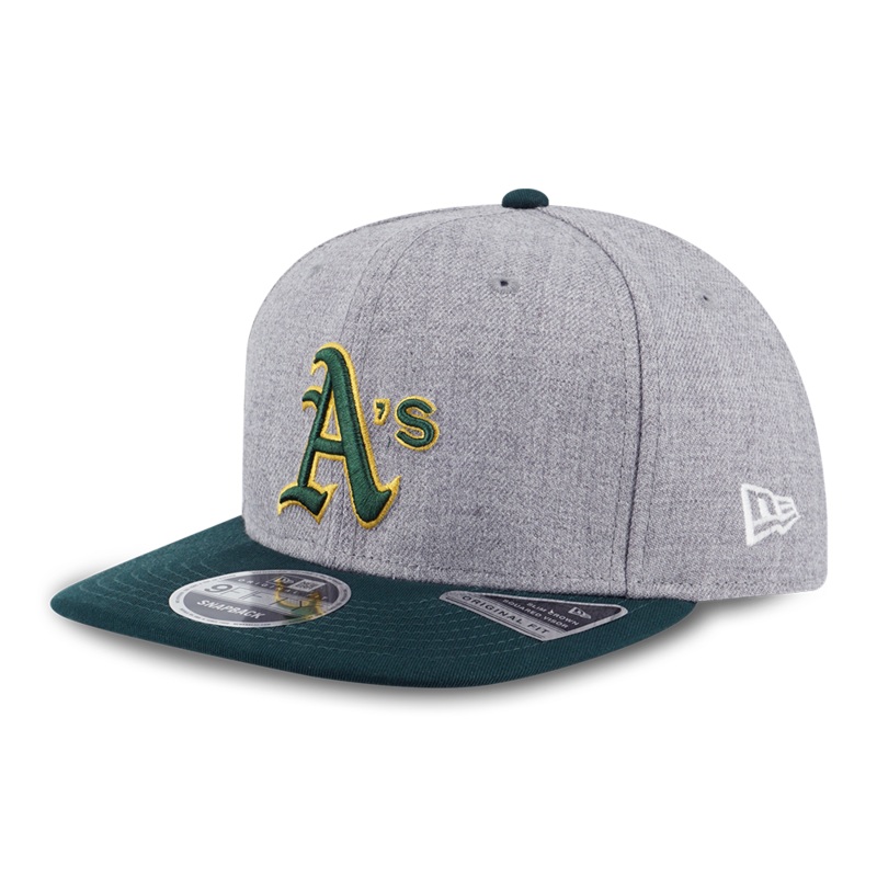 MLB OAKLAND ATHLETICS COOPERSTOWN DARK GREEN VISOR HEATHER GRAY 9FIFTY OF PCV CAP