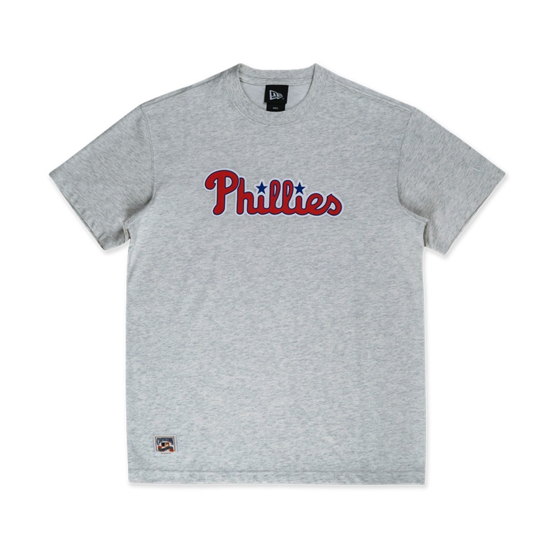 MLB PHILADELPHIA PHILLIES COOPERSTOWN LIGHT HEATHER GRAY SHORT SLEEVE T-SHIRT
