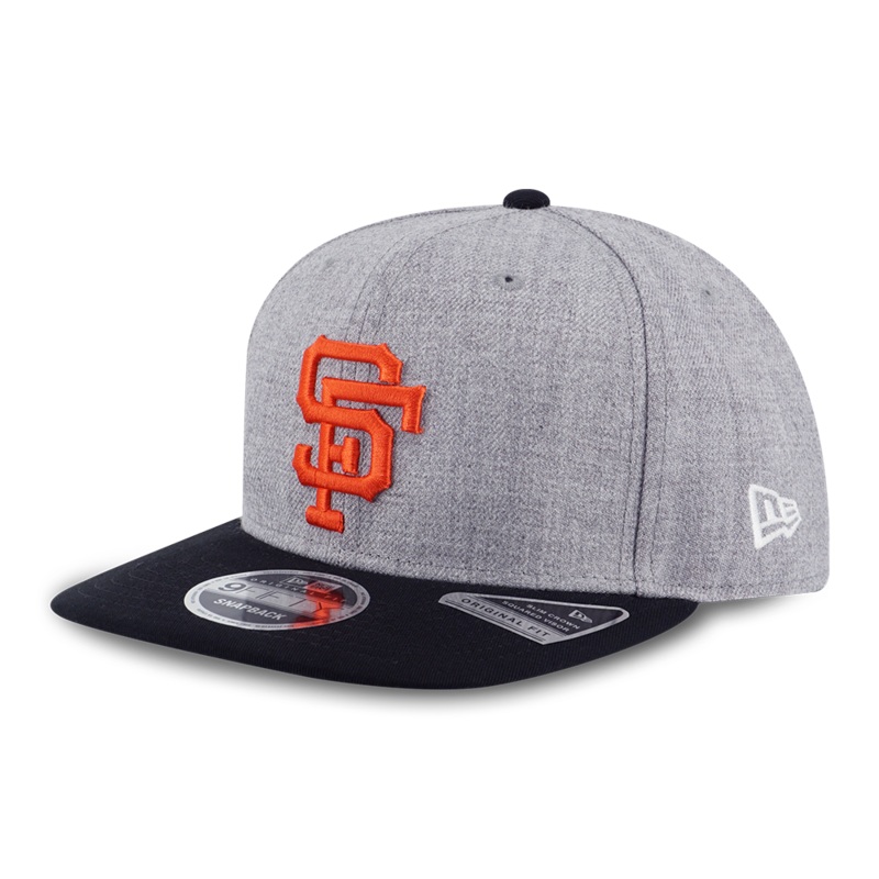 MLB SAN FRANCISCO GIANTS COOPERSTOWN BLACK VISOR HEATHER GRAY 9FIFTY OF PCV CAP