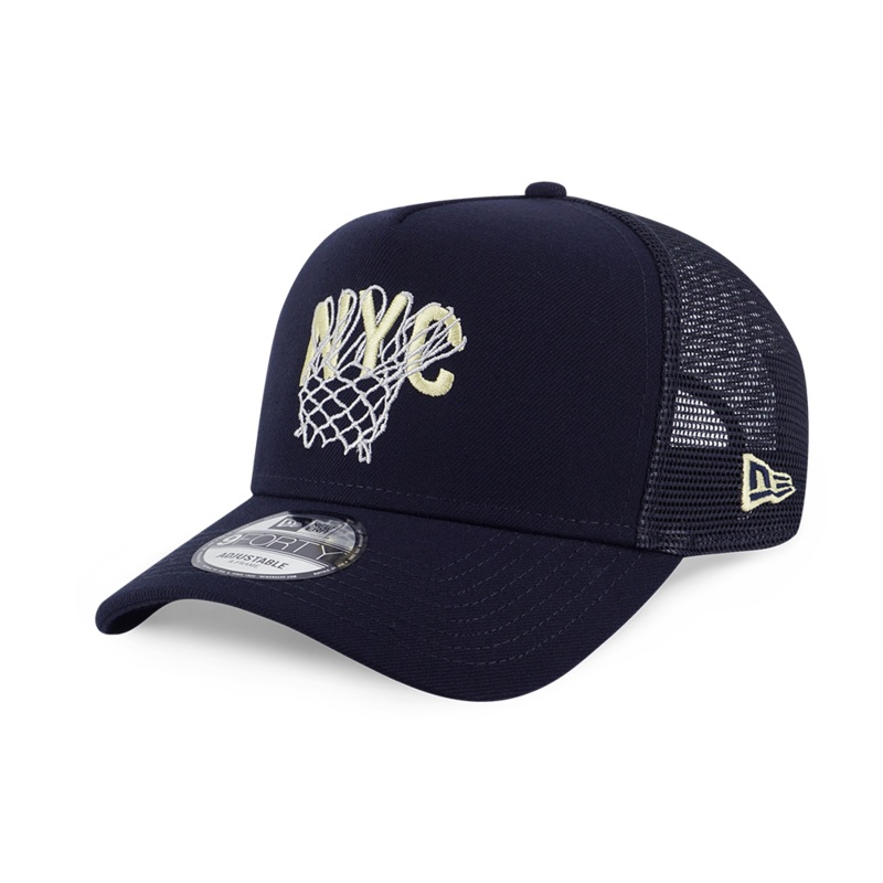 NEW ERA BASKETBALL CLUB NYC NAVY 9FORTY AF TRUCKER CAP