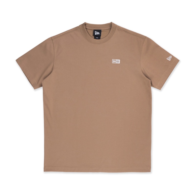 NEW ERA BOX LOGO KHAKI SHORT SLEEVE T-SHIRT