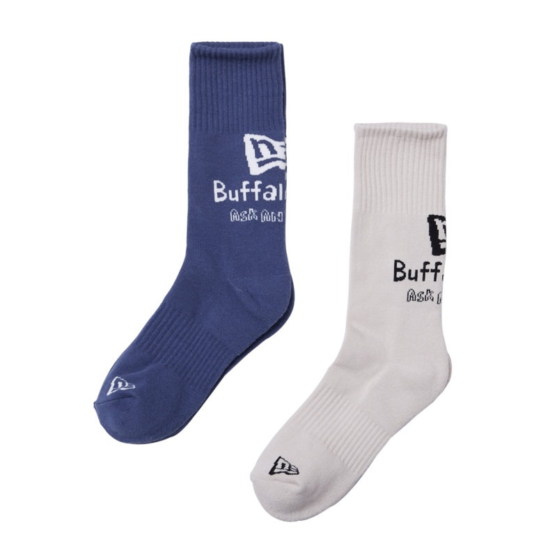 NEW ERA PRE STAR 2 PACK NAVY AND IVORY CREW SOCKS