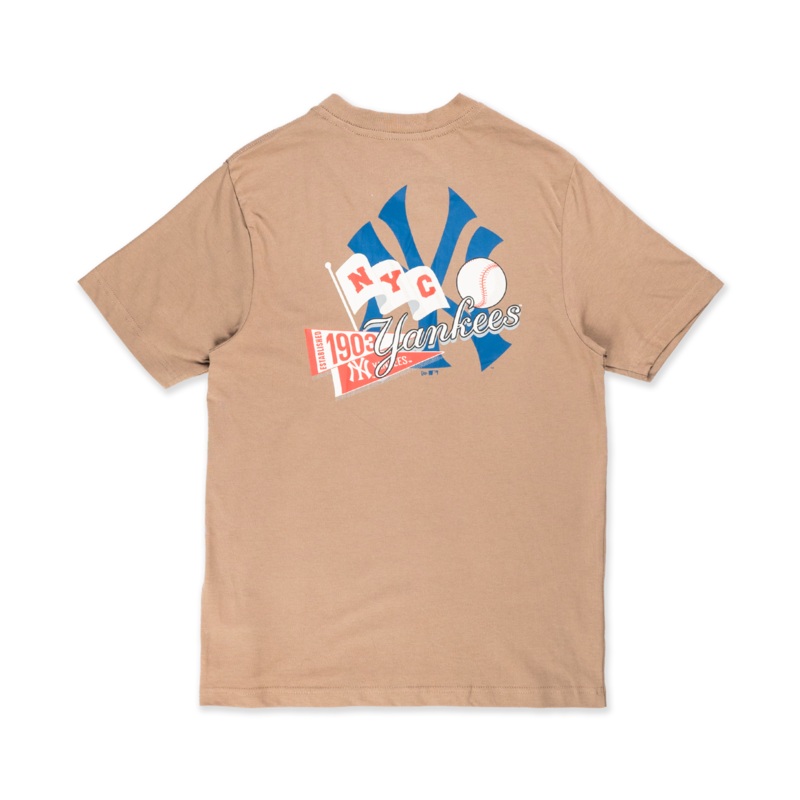 NEW YORK YANKEES ESSENTIAL KHAKI SHORT SLEEVE T-SHIRT