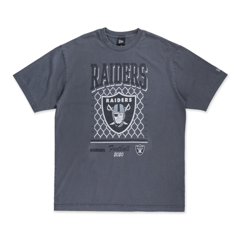LAS VEGAS RAIDERS OLD SCHOOL SPORT AP GRAPHITE OVERSIZED SHORT SLEEVE T-SHIRT