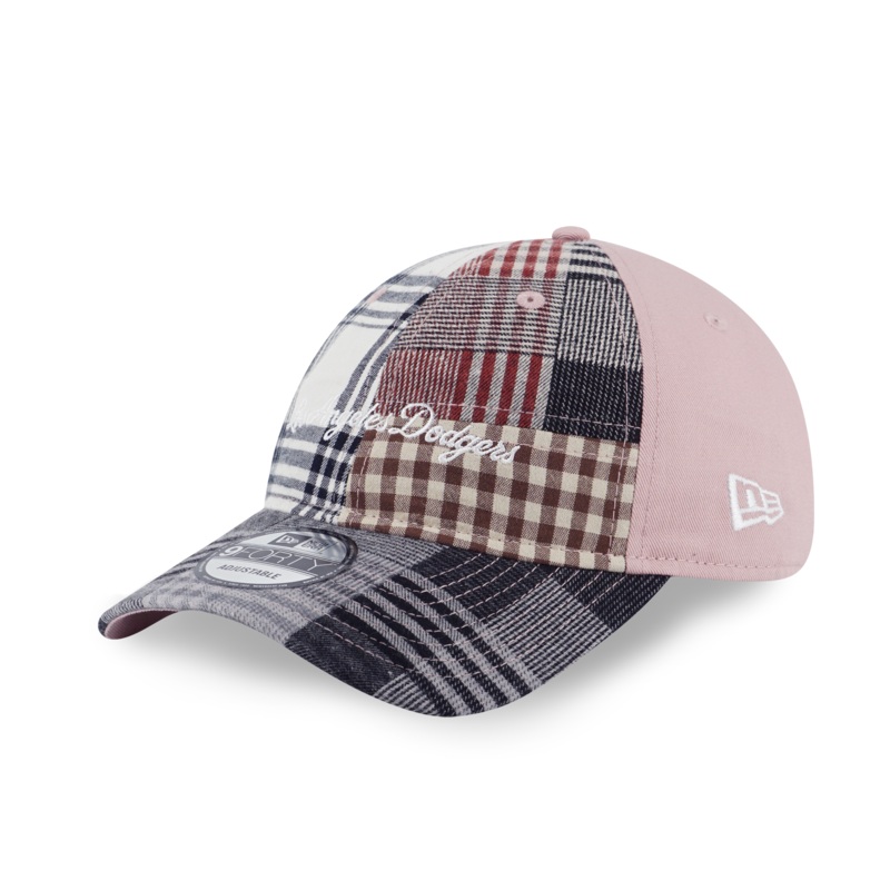 LOS ANGELES DODGERS PREPPY DIRTY PINK MULTI CHECKER 9FORTY UNST CAP