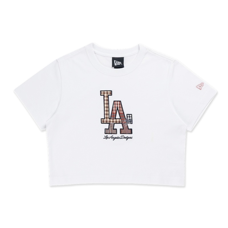 LOS ANGELES DODGERS PREPPY WHITE WOMEN CROP TEE