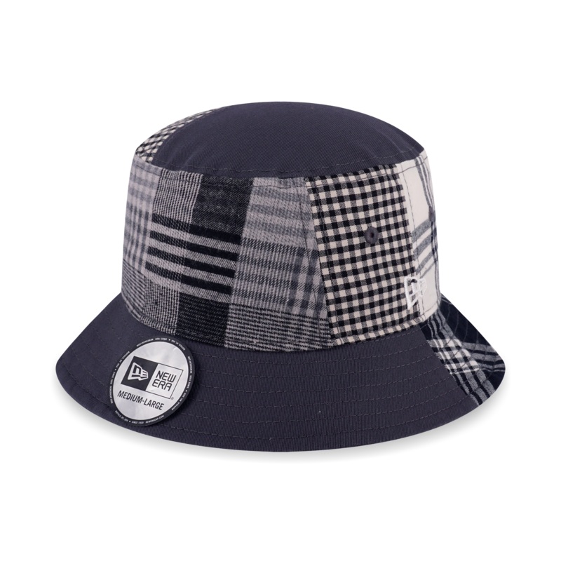 NEW ERA PREPPY BLACK MULTI CHECKER BUCKET 01
