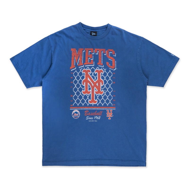 NEW YORK METS OLD SCHOOL SPORT AP BLUE OVERSIZED SHORT SLEEVE T-SHIRT