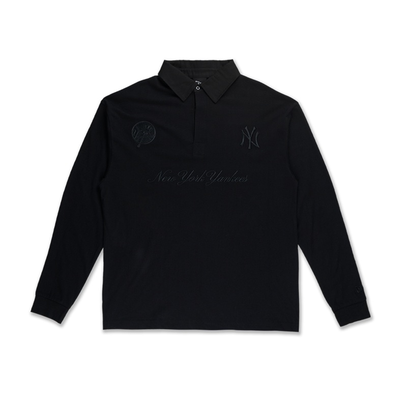 NEW YORK YANKEES DARK 90S BLACK RUGBY SWEATSHIRT