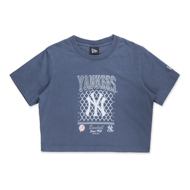 NEW YORK YANKEES OLD SCHOOL SPORT AP NAVY WOMEN CROP TEE