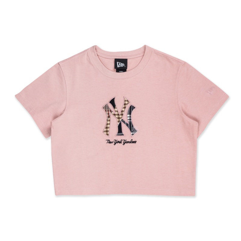 NEW YORK YANKEES PREPPY DIRTY PINK WOMEN CROP TEE