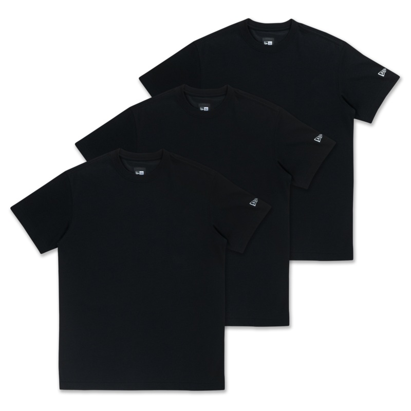 NEW ERA BASICS 3 PACK COOL ERA BLACK SHORT SLEEVE T-SHIRT